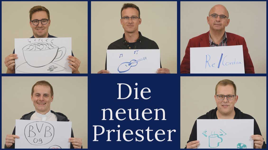 Die fünf neuen Priester im Bistum Münster werden im Porträt gezeigt.